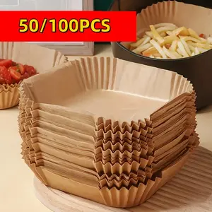 50/100-sheet pack of non-stick air fryer liners—easy to clean and perfect for healthy cooking. Each sheet is suitable for baking, roasting, and microwaving—ideal for both home and commercial kitchens.