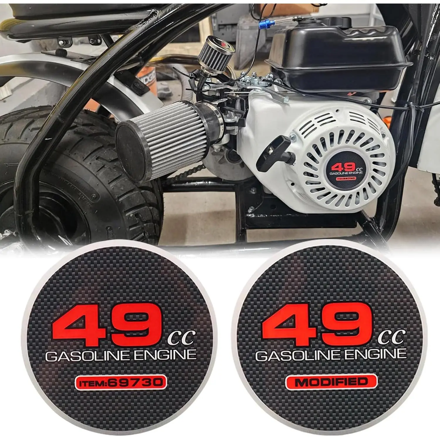 2pcs Pull Starter Sticker 49cc Modified 49cc Item 69730 Mini Bike Stickers  for Predator 212 Engine