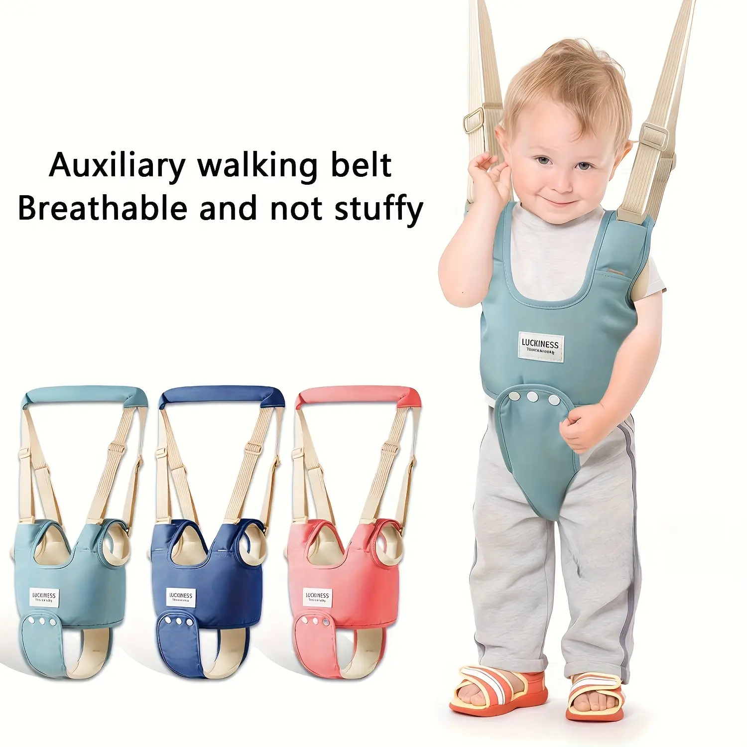 1pc New Upgraded Baby Walker, Adjustable Toddler Walking Aid Belt, Crotch Reinforcement Design - Available In All Seasons, Ideal for Children's Walking Training
