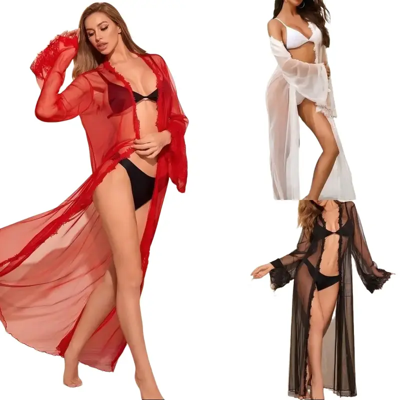 red lingerie sets robe