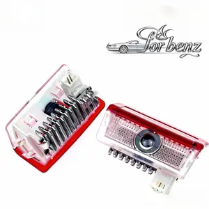 Hugexpen 2pcs 4K-HD Car Door Logo Projector Lights for benc  A B C E M GL GLA GLC GLE Class High-Definition Glass Lenses Original Replacement