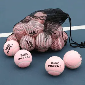Teloon Small Tennis Balls - Pressure/Pressureless Training Balls for Beginners, 12 or 18 Count, Mesh Carry Bag, 4 Colors Available