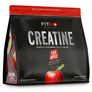 FITAID Creatine Powder – Fuji Apple, Zero Sugar, Naturally Sweetened, CreaPure Creatine Monohydrate – Clean Workout Supplement – 60 Servings