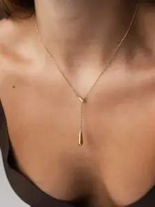 1 pc Minimalist Water Drop Necklace, Versatile Jewelry for All Occasions, Perfect Gift for Girls and Wives, Titanium Steel Chain