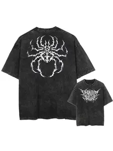 Phantom Troupe Anime Acid Wash Oversized Tee - Dark Aesthetic Spider Graphic Vintage Streetwear Unisex T-Shirt for Men & Women, High-Quality Heavyweight Cotton, Perfect for Anime Expo & Daily Grunge Outfits