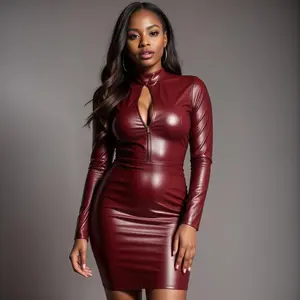 Bodycon Leather Long sleeve Dress