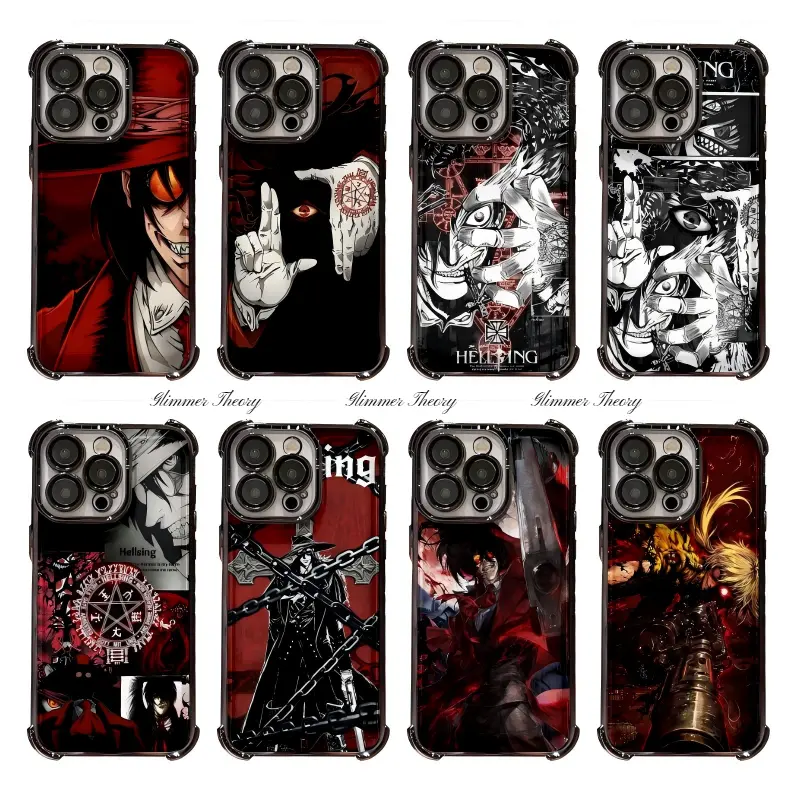 Trendy Anime Hellsing Alucard Phone Cases For iPhone 17 Promax Pro Air 16 Plus 15 14 13 12 11 Black Transparent Shockproof Dustproof Protective Cover Shells Gift For Birthday Christmas Valentine Halloween