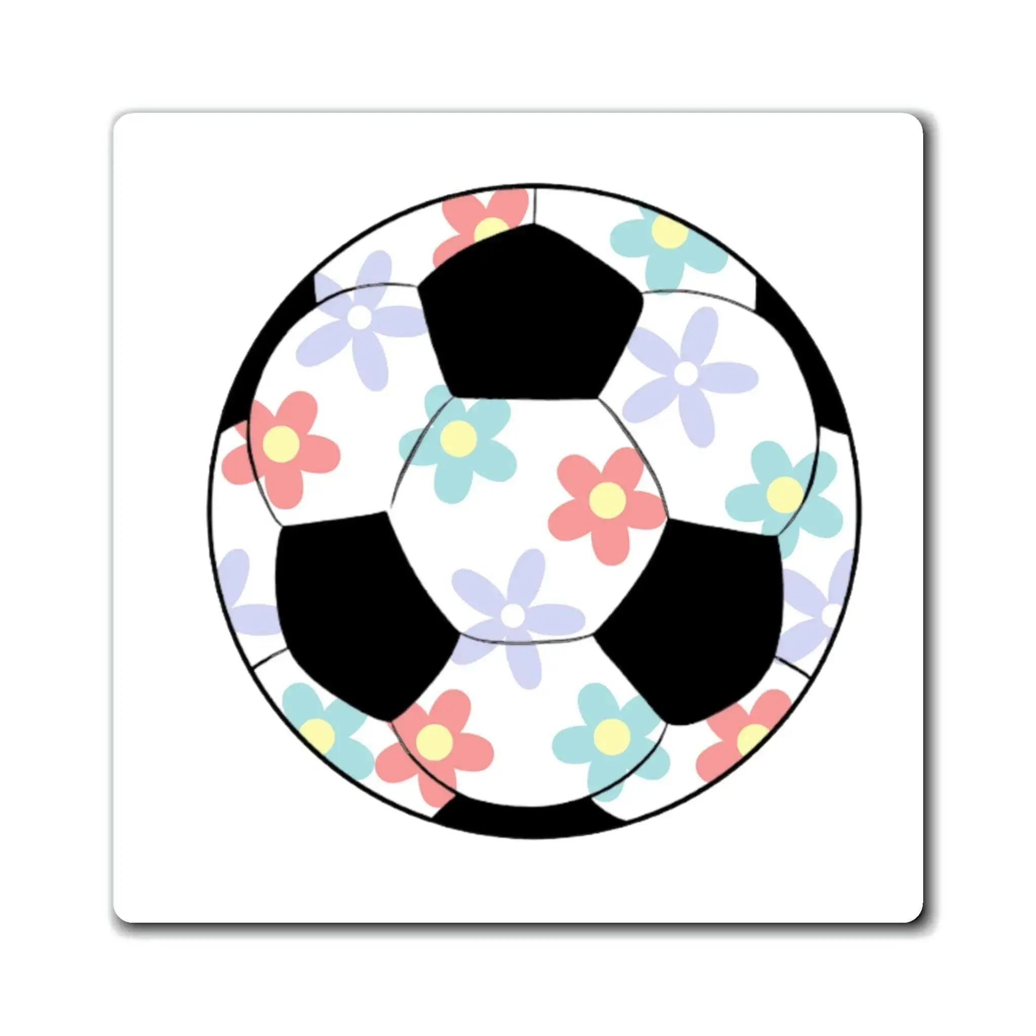 Cute Flower Soccerball Magnet