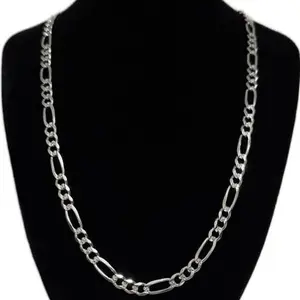 Cadena Fígaro de 6.5mm de PLATA 925 Méx Sólida