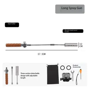 Barbecue Torch Charcoal Lighter Outdoor Cooking Folding Torch Adjustable Length and Flame Campfire Lighter Kitchen Charcoal Lighter Torch Suitable for Barbecue, Grilling, Grilling Steaks, Camping