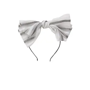 Ava Stripe Headband - Organza - Black/White