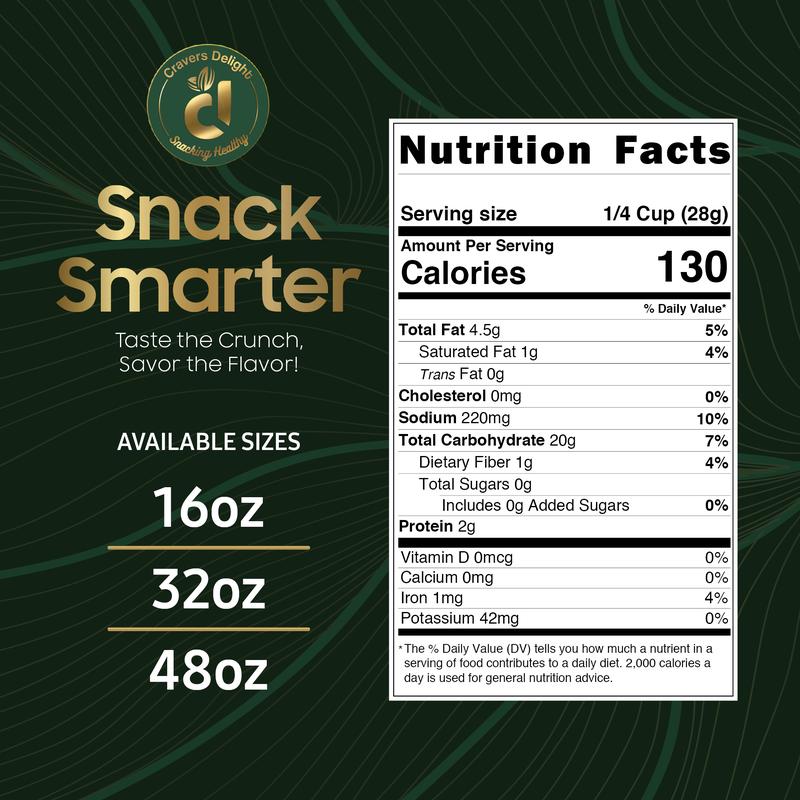 Cravers Delight Crunchy Corn Snack – 16 oz Roasted Salted Dried Corn Kernels in Giftable Resealable Pouch – Healthier Alternative to Chips and Greasy Snacks for Kids & Adults – Non-GMO and Gluten Free