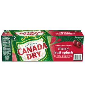 Canada Dry Cherry Gingerale Fruit Splash 12oz, Pack of 12