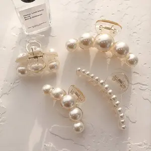 Ladies' pearl hair clip, size, large, medium, small, hair clip, strong grip, large banana clip, anti slip, exquisite hair accessory, suitable for thick, sparse, and fine hair, birthday girl gift