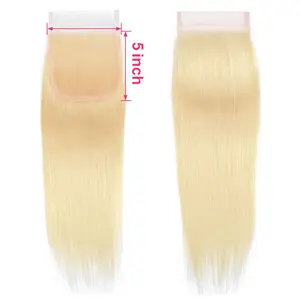 Berrys Hair 613 Blonde Straight 5x5 Lace Closure Brazilian Hair 4x4 Lace Closure With Baby Hair
