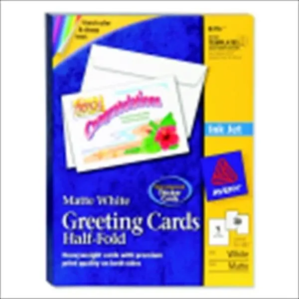 Avery Heavy Weight Greeting Card & Envelope Set for Inkjet Printers - White Matte, 30-Count Birthday Print Thick Paper Greeting Card & Invitation Envelopes, Birthday Print Greeting Card & Invitation Envelopes