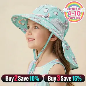 Lightweight Kids Sun Hat - Breathable Mesh Bucket Hat for Boys & Girls, Foldable Toddler Beach & Fishing Hat, Adjustable Summer Outdoor Cap (Ages 4-10)