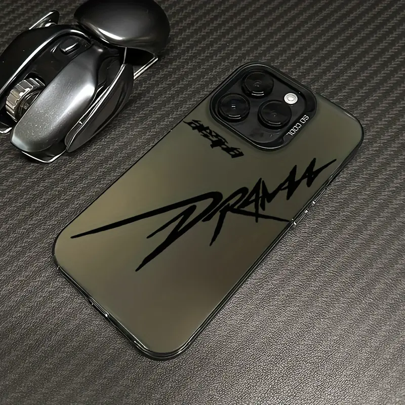 Creative Black Graffiti Multi-Model Phone Case for iPhone 11/16/16 Pro/16 Plus/16 Pro Max - PC+TPU Material, Thick Print, Shockproof Full-Wrap Protection, Anti-Fall, Comfortable Mobile Phone Accessory
