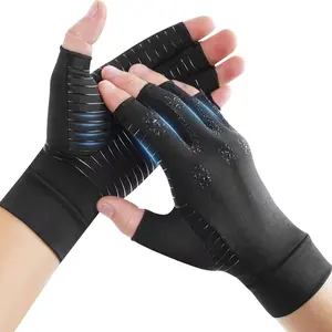 Outdoor Silicone Half-Finger Pressure Gloves, Bicycle Riding Joint Care Rehabilitation, Breathable Design, Unisex, Effective Support