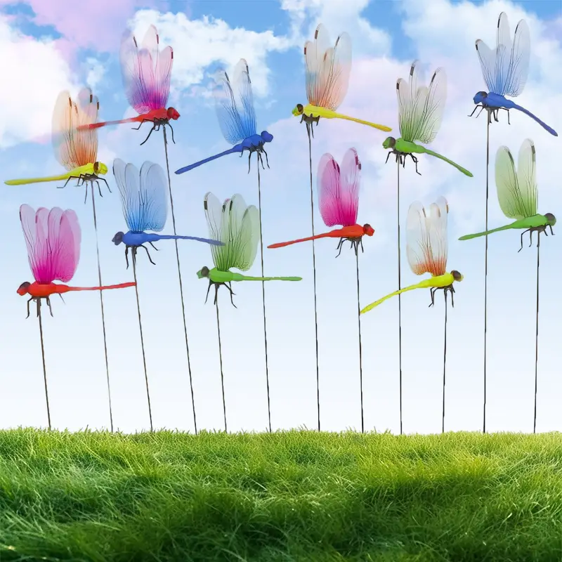 3PCS Dragonfly Hat Clip,Dragonfly Clip BugRepellent,Dragon Fly Clips for Bugs,DragonflyRod Garden Clip Decor.