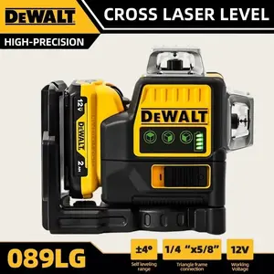 DeWalt DW089 Rechargeable Green Laser Level, 360° Self-Leveling Cross Line Laser for Construction & Remodeling
