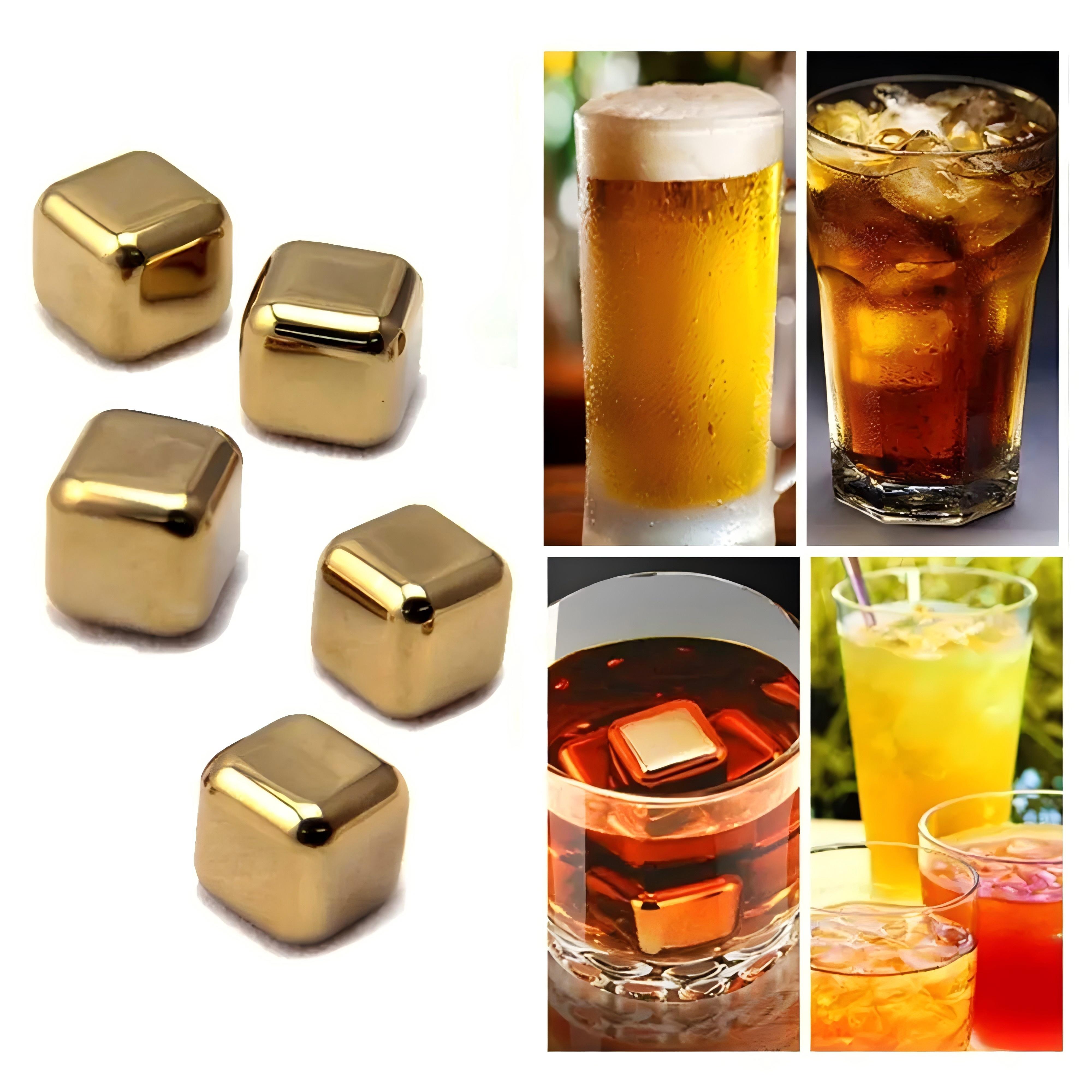 12 Pack Reusable Whiskey Stones 304 Stainless Steel Ice Cubes for Drinks Chill Without Diluting Whiskey Scotch Bourbon Gifts Drinkware 2.7 cm