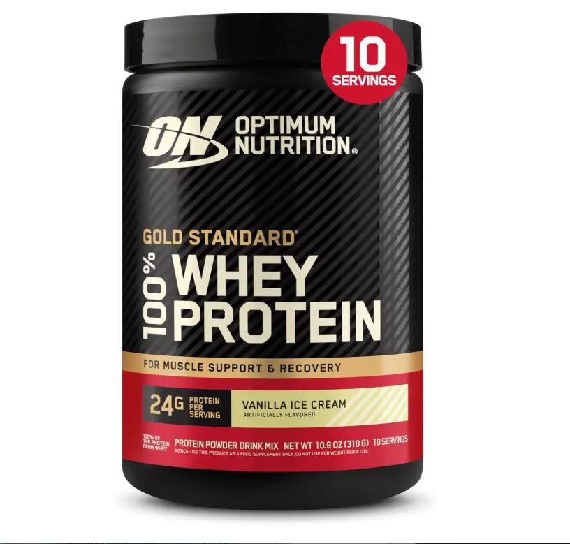 Optimum Nutrition Gold Standard 100% Whey Protein Powder, Vanilla Ice Cream, 0.68 Pound (Pack of 1)