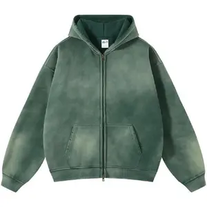 Casual Retro Fashion Men's Printed Zipper Sweatshirt Jacket Long Sleeve Hoodie Pocket Menswear