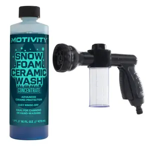 MOTIVITY Foaming Ceramic Boost Kit – Includes Snow Foam Ceramic Concentrated Car Wash Soap and Foaming Spray Nozzle, Safe For Use on Cars, Trucks, Motorcycles, Powersports, RVs