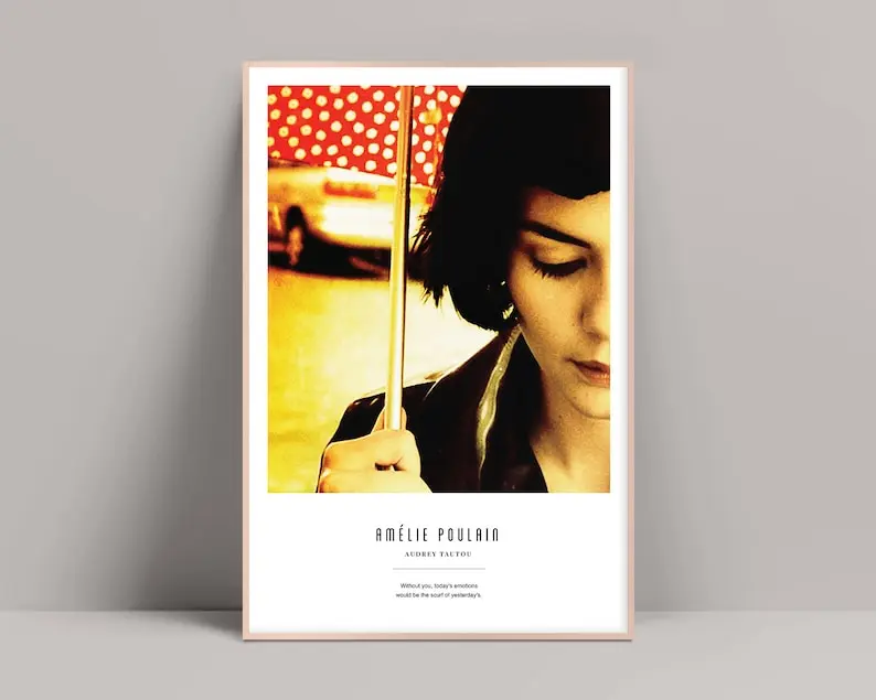 Amelie Poulain Poster, Amelie Poster, Audrey Tautou, Mathieu Kassovitz, Amelie Quote Poster, Amelie Poulain Art, Amelie Movie Poster, Amelie Decor Decoration Gift Glossy Print Ornaments