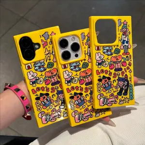 Graffiti Art square Phone Case for use with iphone 17 air 16 pro max 15 plus 14 pro funny artistic phone cases for iphone 13PRO/12PRO for girlies urban sophistication hard shell design