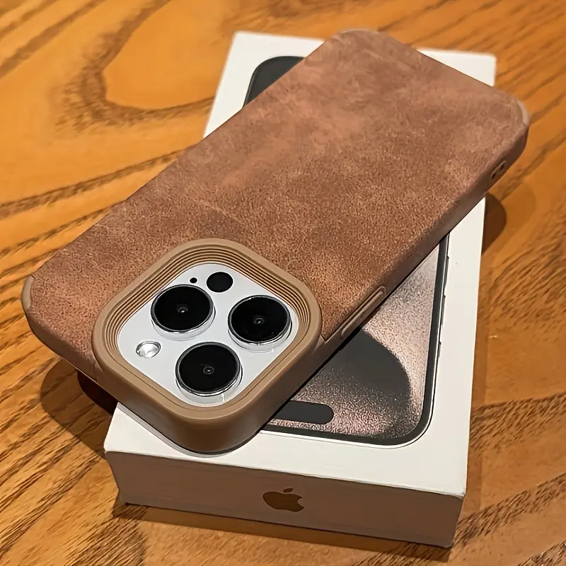 Luxury Matte Faux Sheepskin Phone Case Cover, Anti-Drop Protective Soft Shell for iPhone 11/12/13/14 Pro Max/15 Pro/16 Plus, Pure Color Design