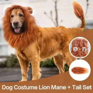 New Halloween Dog Costume, Lion Mane Dress for Medium and Large Dogs, Realistic Lion Wig, Dog Fashion Accessory, Lion Mane