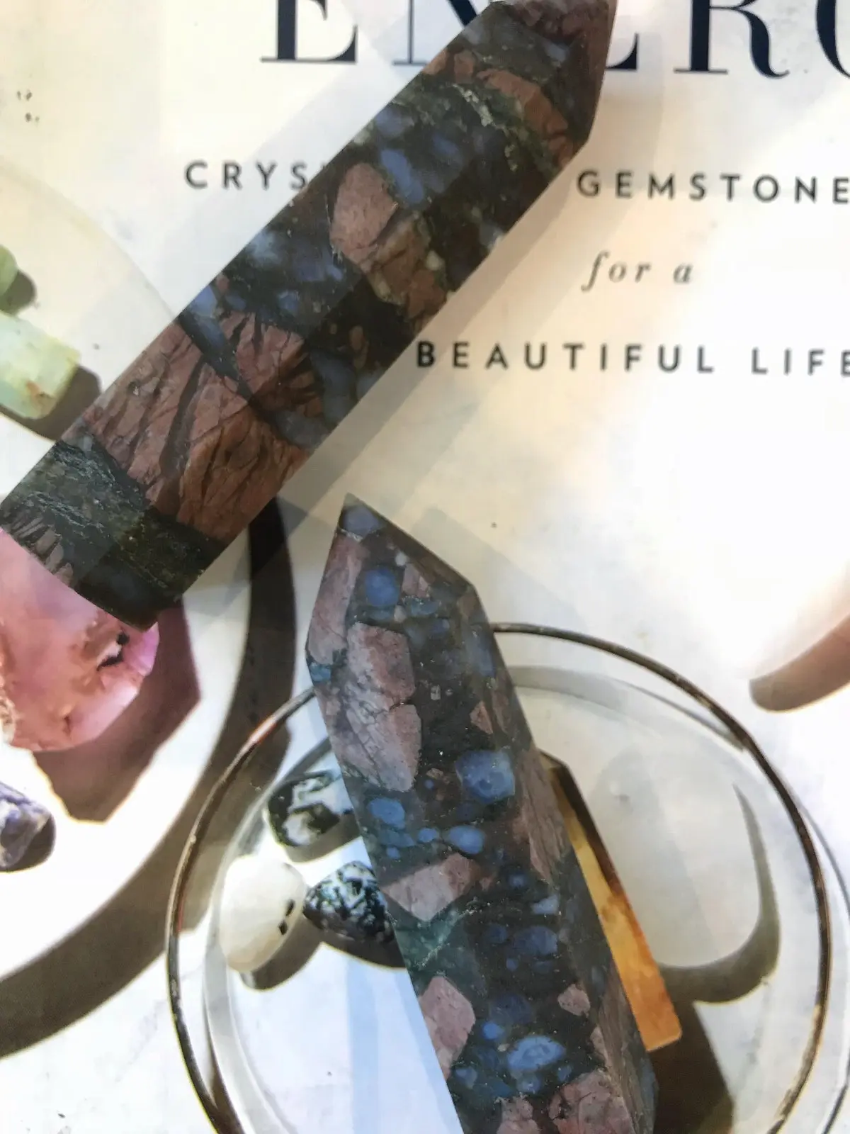 Que Sera Stone Wand Llanite Vulcanite for Stress Relief Calmness & Serenity Friendly Vibration Perfect for Healers Creatives & Empaths