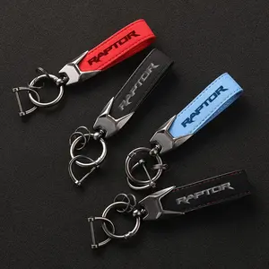 New Ford Car Leather Keychain Logo Keyring For Ford Raptor S-MAX Stline Transit Car Accessories