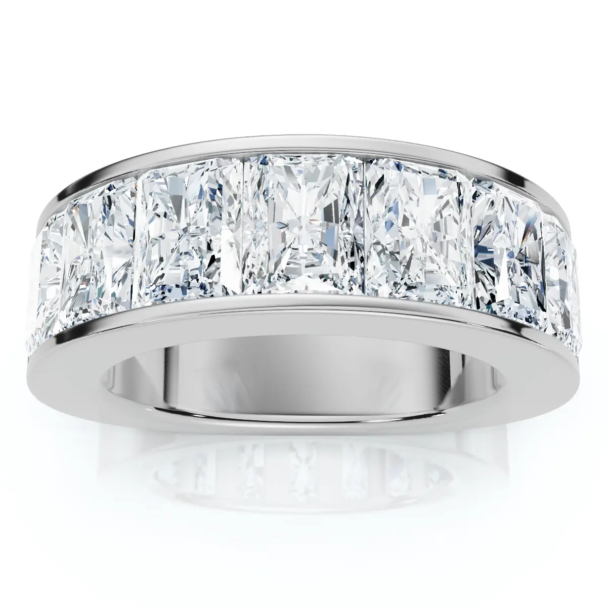 7Ct Diamond Radiant Cut Men's Ring 14k Gold or Platinum