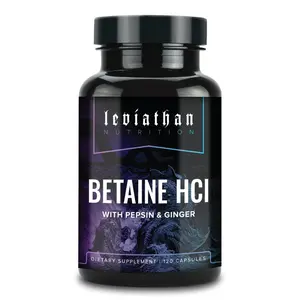 Leviathan Nutrition Betaine HCl with Pepsin & Ginger - Digestive Enzymes Supplement for Digestion Aid & Support, Stomach Acid & Nutrient Absorption
