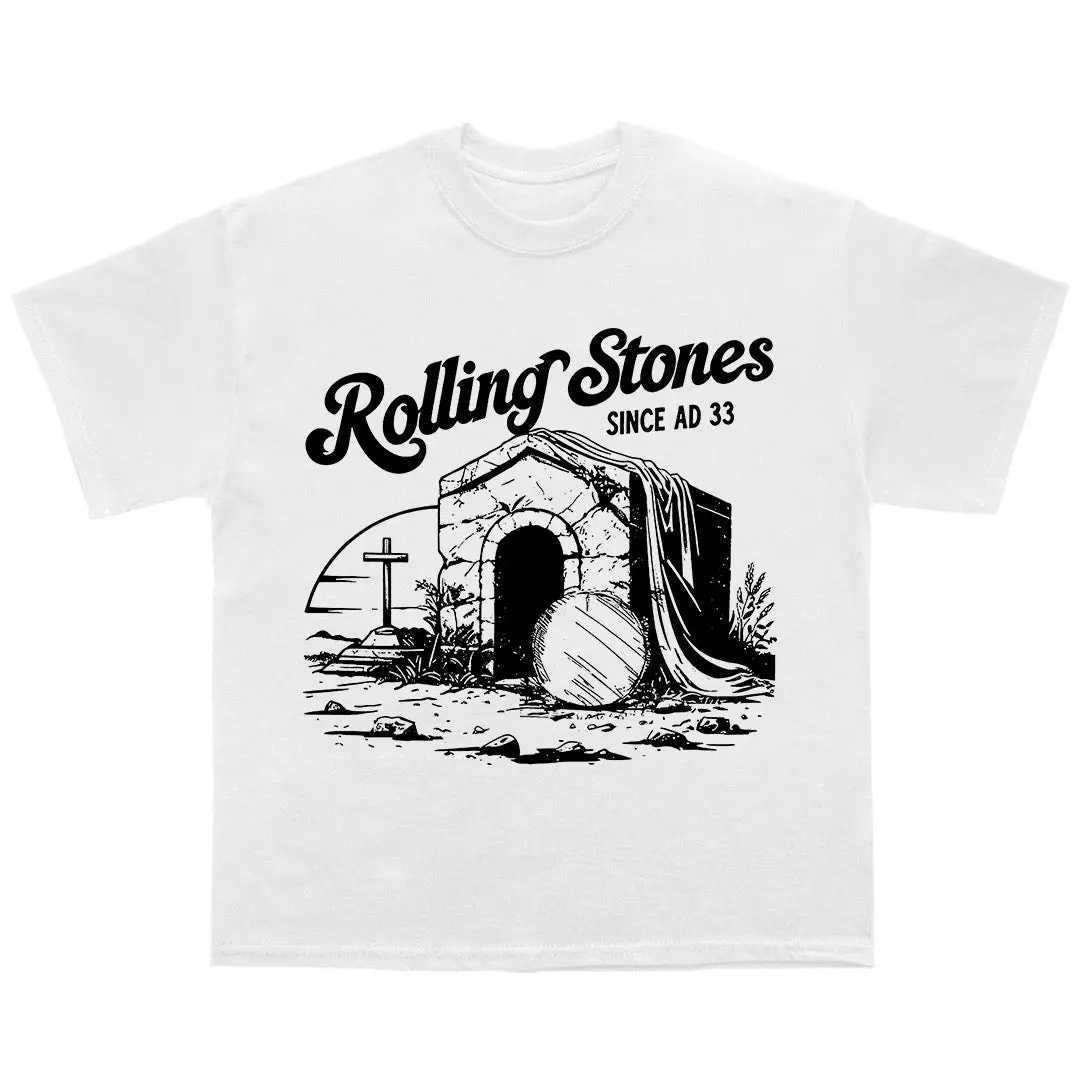 “Rolling Stone” Tee - Unisex Graphic T-Shirt 100% Cotton, Unisex Shirt Menswear Womenswear Streetwear Cotton Comfort