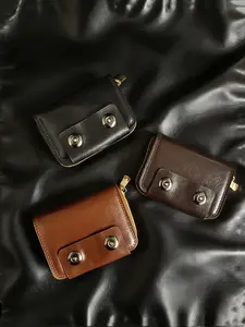 New Trendy Magnetic Buckle Retro Men's Accordion Magnetic Closure Wallet Large Capacity Card Holder Coin Purse, Stylish and Functional Design Business Style Wallet