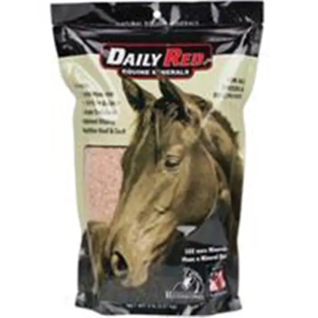 Redmond Daily Red Granular Salt Supplement for Horses (All Breeds), Unrefined Salt with Hydration Boost, Electrolyte Balance, Improved Coat & Greater Endurance - 5 lbs