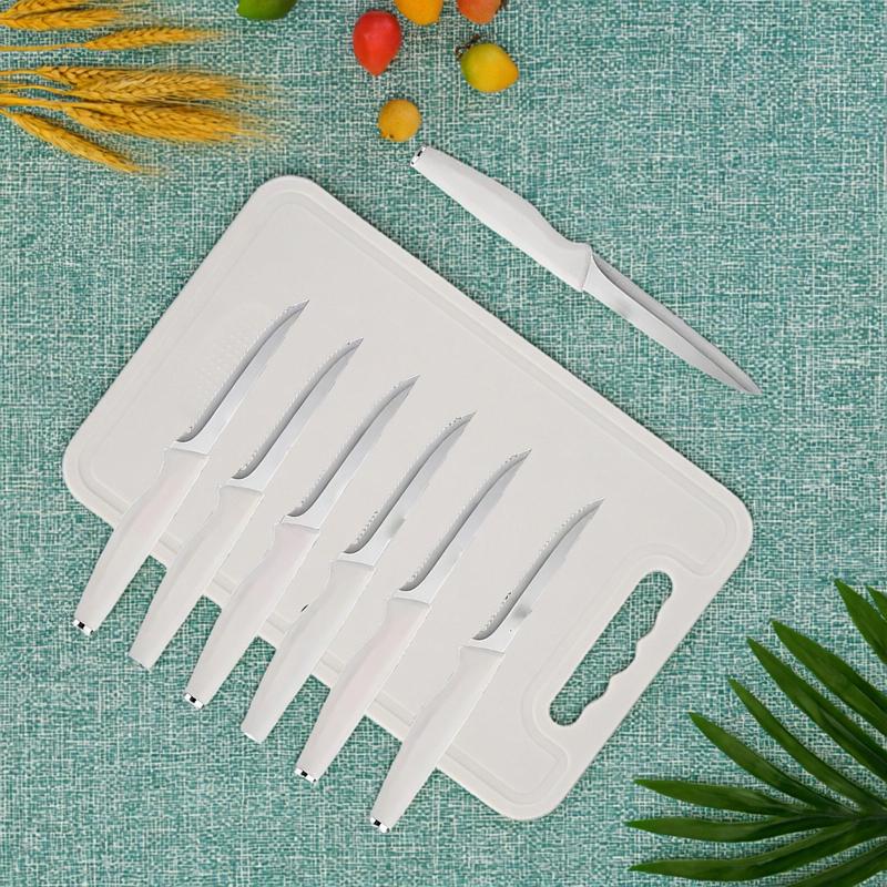 15-Piece Kitchen Knife Set with Solid Wood & Plastic Knife Block: Chef's Knife, Japanese-Style Knife, Meat/Vegetable Knife, Chicken Bone Knife, German-Style Steak Knife – All Included. Wooden Sturdy Chopping Sturdy Chopping