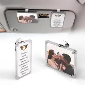 2 count  Picture Holder for Sun Visor,   Visor Photo Clip Display Frame for 3" Photo/Picture, Clear  Fridge  Mini Picture Frame (2.4"x3.5")