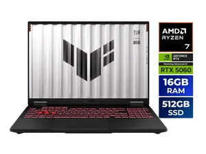 ASUS TUF Gaming A16 - 16" FHD+ 165 Hz - AMD Ryzen 7 260 - GeForce RTX 5060 Laptop GPU - 16GB Memory DDR5 5600 - 512GB NVMe SSD - Windows 11 Home  (90NR0KV1-M002T0 )