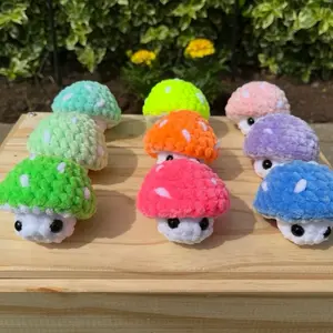 Crochet Mushroom Fidget Pop