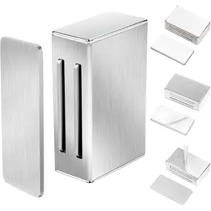 Cabinet Catches, 4 Pack Adhesive  Door  for Kitchen, Stainless Steel No Drill  Cabinet Door Catch for Cupboard Wardrobe, Shutter Closet Closure Latch for Drawer