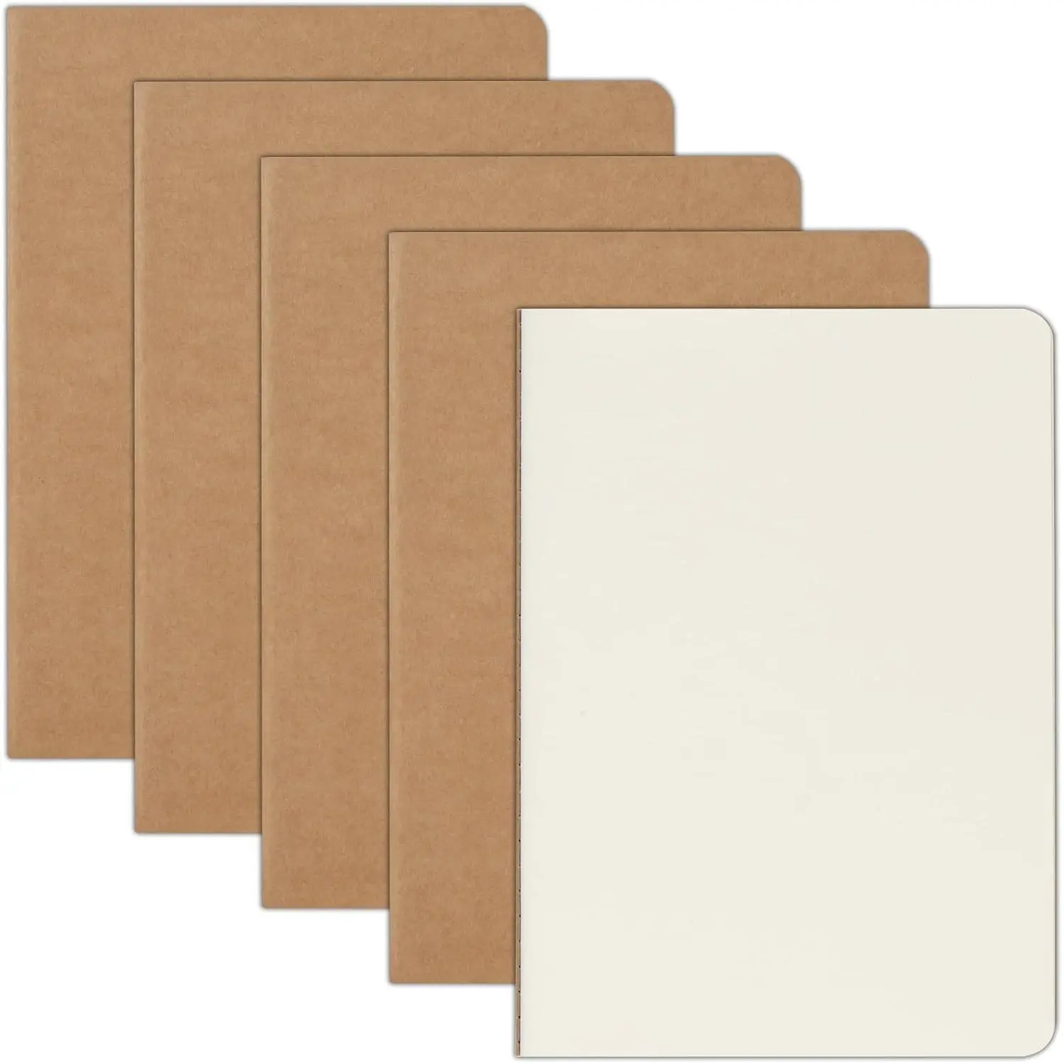 5 Pack A5  Notebooks Bulk, 8.15x5.5 Inches Blank Journaling Notebooks, Notebooks for Work, Composition Notebooks for School, Journal notebooks for , 60 Pages