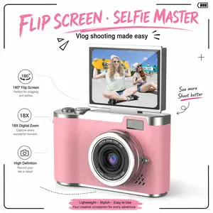 4K high-definition digital camera! 2.4-inch flip screen makes self-portraits super convenient, with a built-in flash + long battery life. Great for students and beginners. Excellent appearance and good performance.