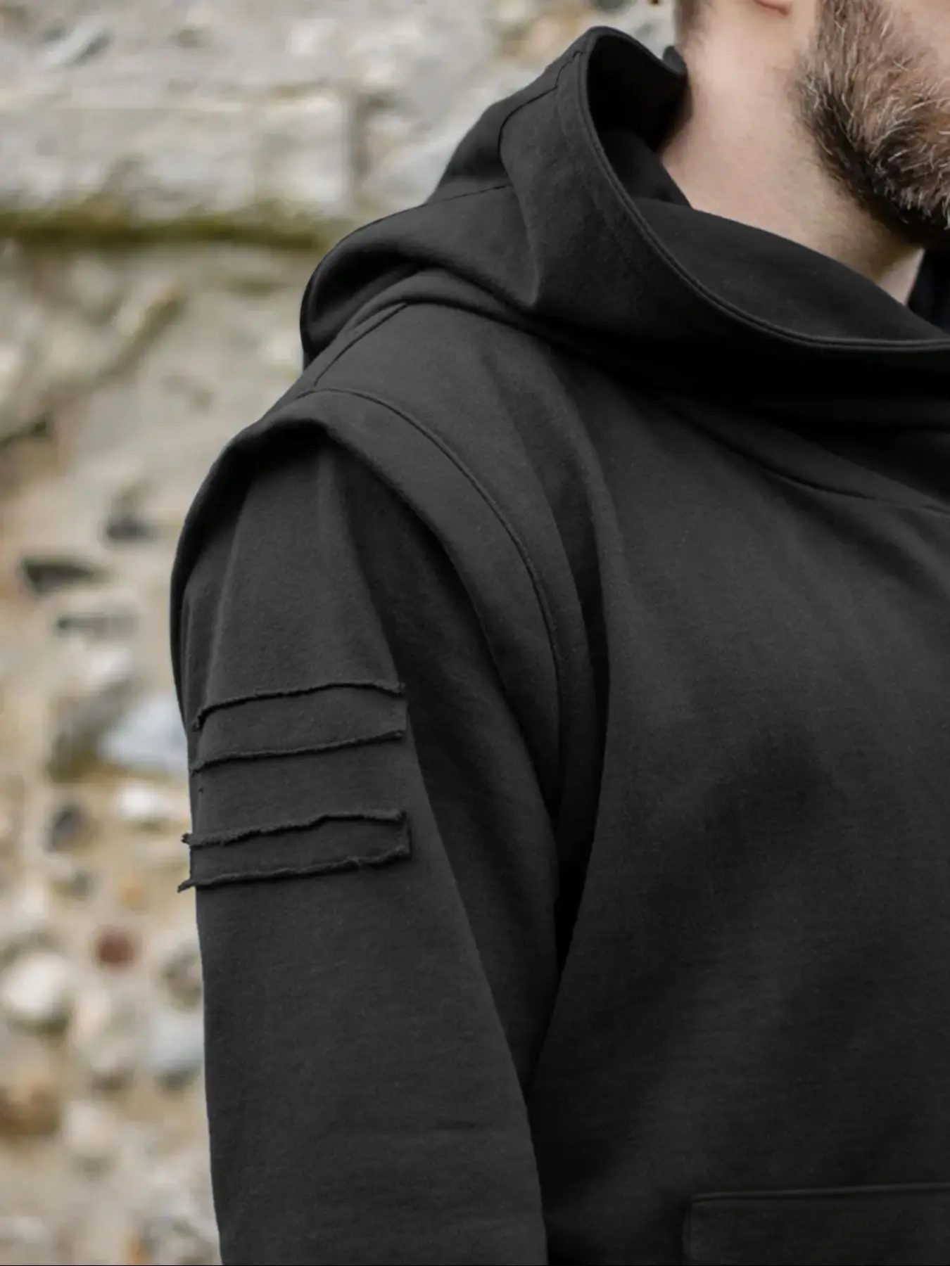 Men's Dark Asymmetrical Zip Hoodie – Urban Ninja Streetwear