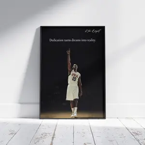 Kobe Bryant Poster | Mamba Mentality Quote | Motivational Basketball Wall Art, Product without frame