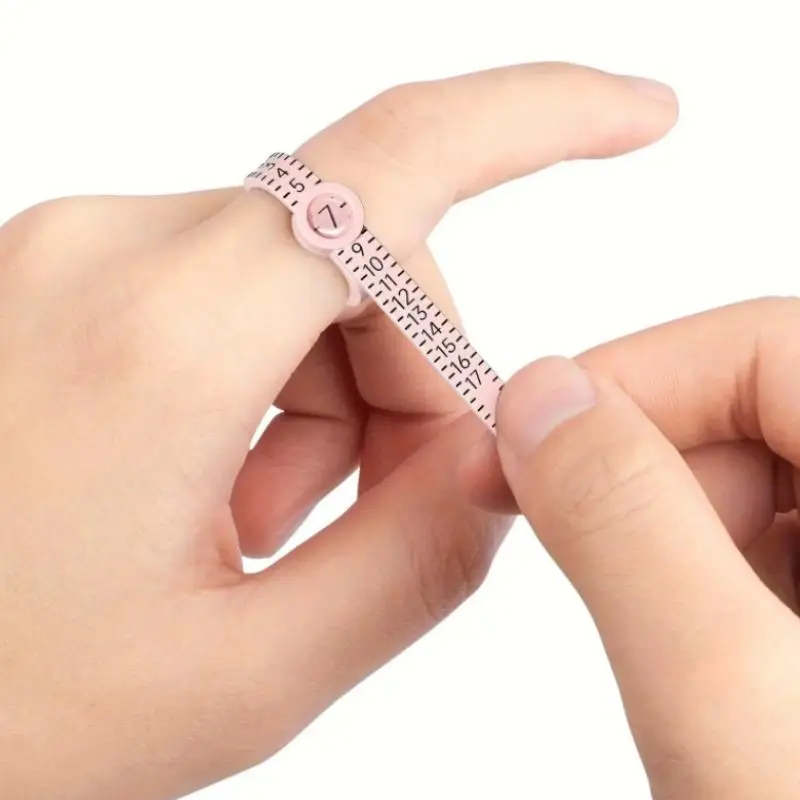 Adjustable Silicone Ring Sizer Tape, 1 Count Accurate & Reusable Finger Measuring Tool, Portable Hand Measuring Tools for Perfect Ring Fit Sizes 1-17